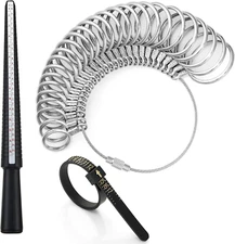 Ring Sizer Measuring Tool Kit Plastic Ring Mandrel Reusable Finger Size Tape