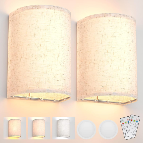 Wall Lights Sconces Set of Two,Rechargeable Battery Operated Wall Lights with Re - Picture 11 of 12