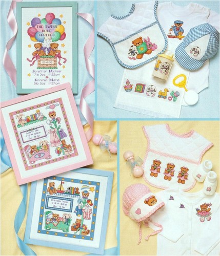 Cross Stitch Bears For Baby Dimensions Vintage Pattern No 292 - Picture 2 of 6