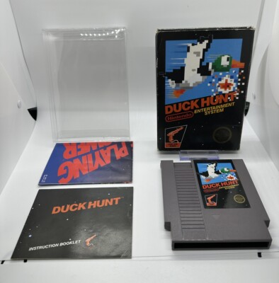 Duck Hunt Nintendo NES CIB 5 Screw Cartridge Hangtab Box Complete 1985