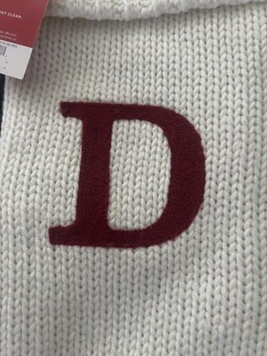 Christmas Stocking Target Wondershop White 19" Knit Monogram Initial Letter D - Picture 3 of 5