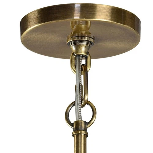 Uttermost Marinot 12-Light Iron and Glass Chandelier in Antique Brass - Picture 6 of 6