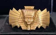 Egyptian Revival Bracelet King Tut Pharaoh Wide Solid Bras Cuff Egyptian Jewelry
