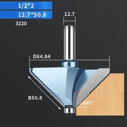 2 Flute 45 Degree Chamfer End Mill Router Bit Milling Cutter CNC Woodworking MDF - Picture 18 of 18