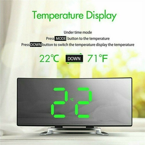 LED Wecker Digital Alarm Wecker Funk Temperatur Schlummerfunktion USB Tischuhr - Bild 3 von 8