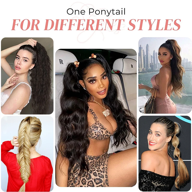Extra Thick Real 12inch Claw Ponytail Clip In Hair Extension Fake Pony Tail HAIR - Image 3 of 4