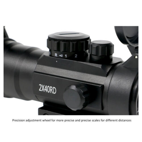 TAC 5 MOA Red Green Dot Rifle Scope 2X 40mm Reflex Lens W/ 20mm/11mm Rail Mount - Picture 6 of 8