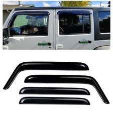 4x For Jeep Wrangler Jk Unlimited 2007-2017 Window Visors Rain Guards 4x For Jeep Wrangler Jk Unlimited 2007-2017 Window Visors Rain Guards