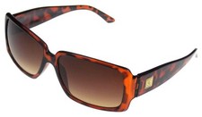 Liz Claiborne Rectangular Wrap Sunglasses Brown UV Protection 50-15-124 Animal