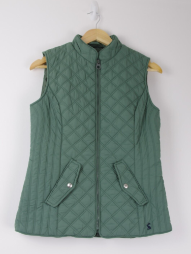 Ladies Size 10 Joules Quilted Gilet Sage Green Body Warmer Pockets Full Zip - Picture 1 of 9