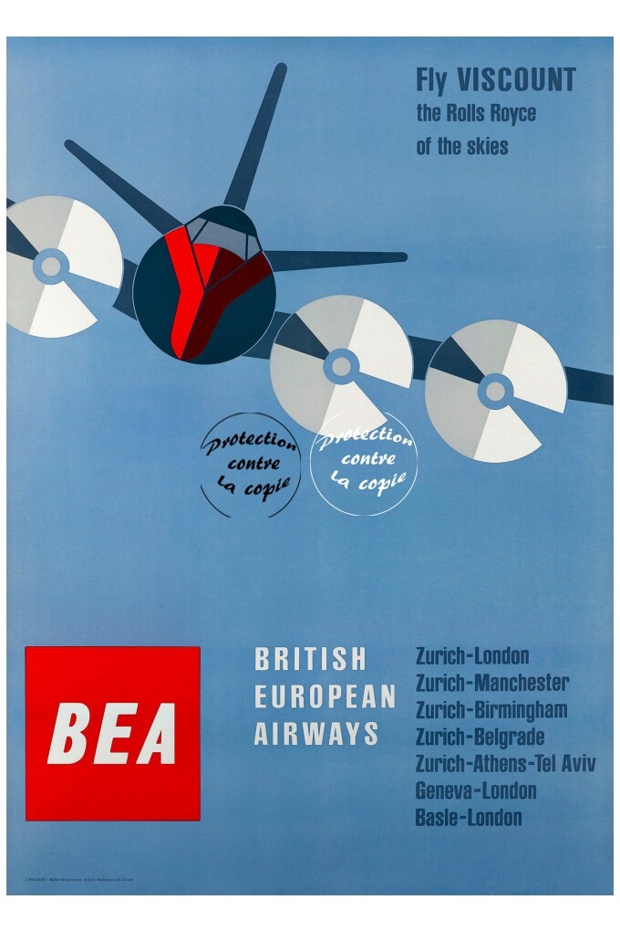 BEA AVION Rf319 - POSTER HQ 50x70cm d'une AFFICHE VINTAGE