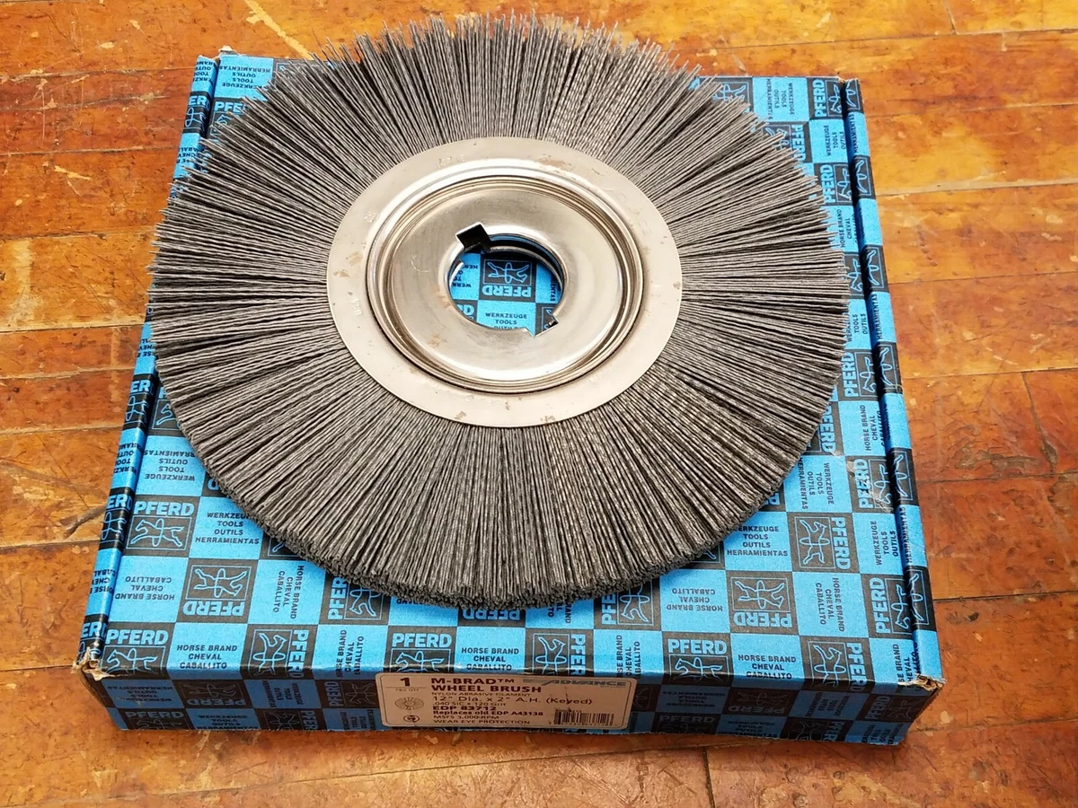 M-Brad 12 x 2 AH Keyed Wheel Brush Nylon Abrasive Filament 120 Grit  3000RPM | eBay