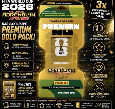 PANINI FIFA World Cup 2026 XL Premium Gold Pack 14 Karten & 3 Limited Edition