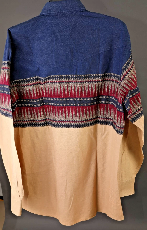 Camisa Roper Vintage Para Hombre Grande Abotonada Western Rodeo Vaquero Azteca XL Foto 2 de 4