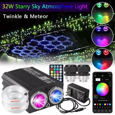 1200PC Car Home Headliner Twinkle Meteor Shooting Star Light +2M Fiber Optic Kit