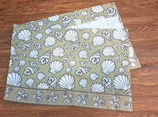 Ocean Life Valance Seashells Beige White Beach House Modern Coastal 50x18