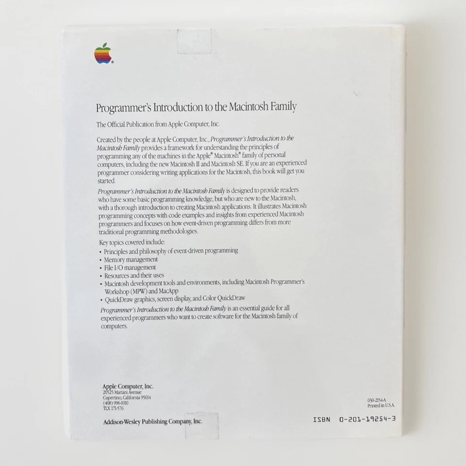 Vintage Apple Macintosh Book: Programmers Introduction To The Macintosh Family - Image 2 of 4