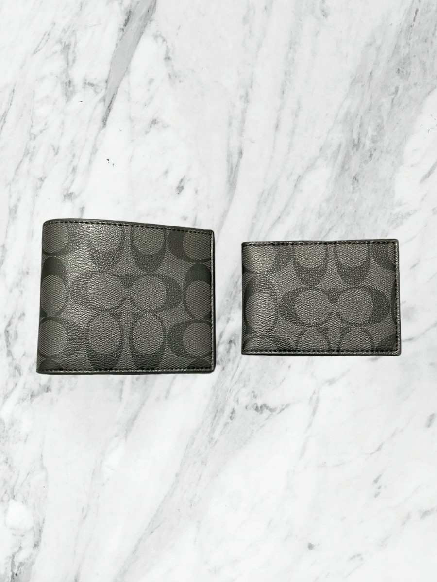 COACH MENS 3 in 1 ウォレット モノグラムプリント Coach Mens Wallet Boxed 3 In 1 Wallet Gift Set In Signature