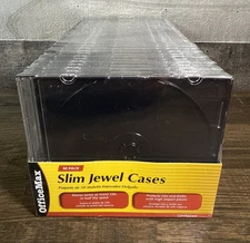 Slim Jewel Cases / Office Max / 50 Pack / High Impact Plastic / New & Sealed