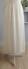 100 cotton HALF SLIPS underskirt, petticoat CREAM Size 16-18 L35" NEW Made In UK