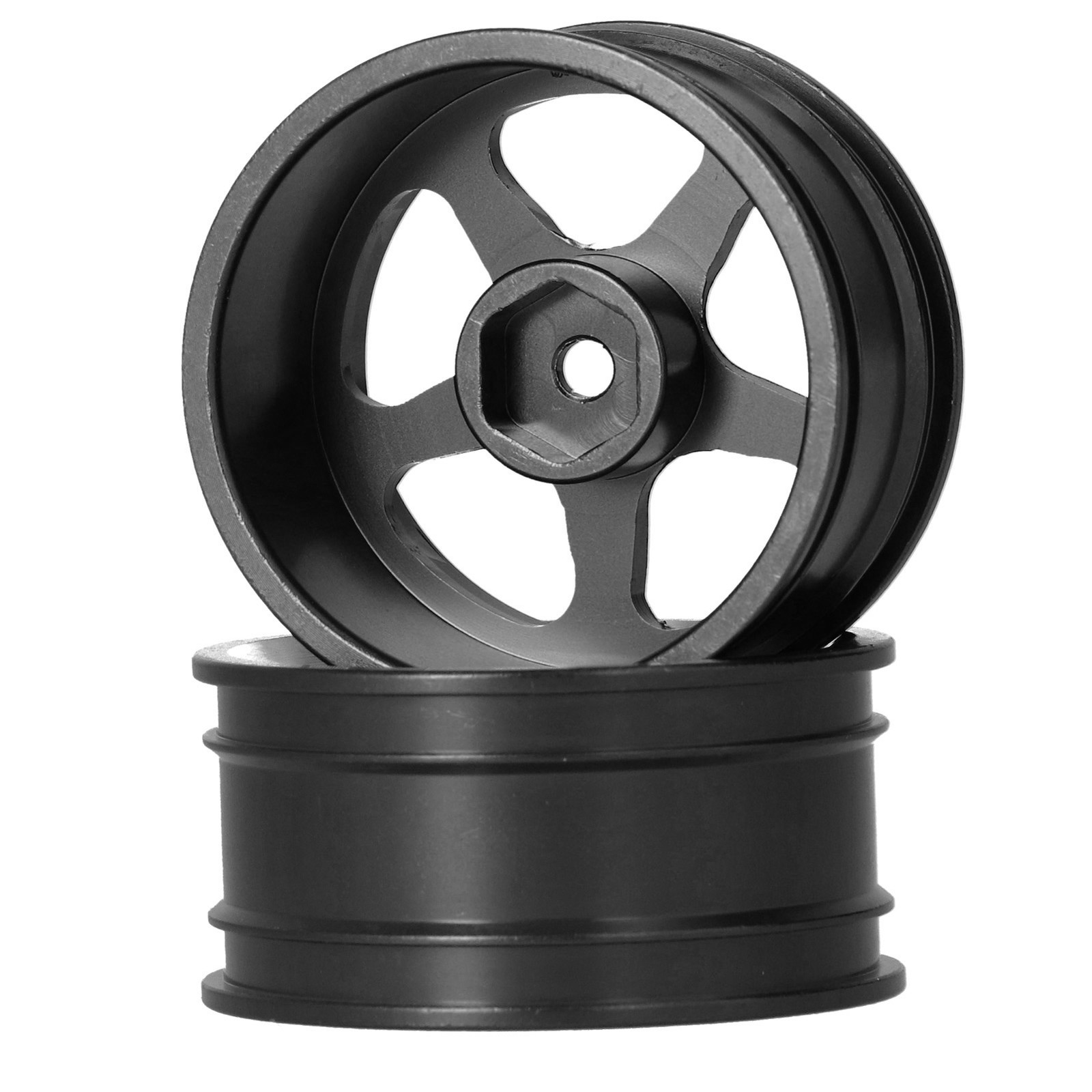 ¸(Black)4pcs RC Aluminium Alloy Wheel Rim Hubs For MN86 1/12 RC Crawler Upgr AS