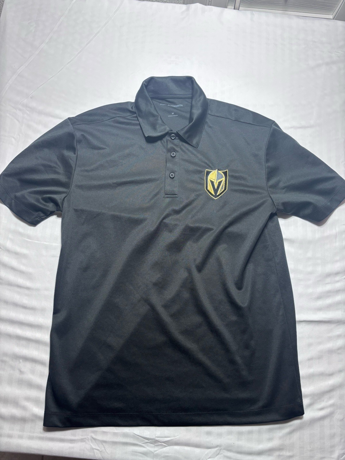 Vegas Golden Knights NHL Mens Polo Shirt Size Medium Port Authority Black Top