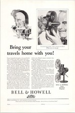 Bell  Howell Filmo 70 Camera Vintage 1920s Print Ad Black White