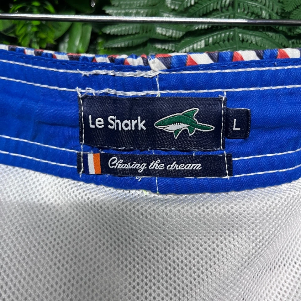 Bañador Le Shark Hombre Grande Rojo Azul Estampado Geométrico Pantalones Cortos Secado Rápido 2913 Foto 4 de 4