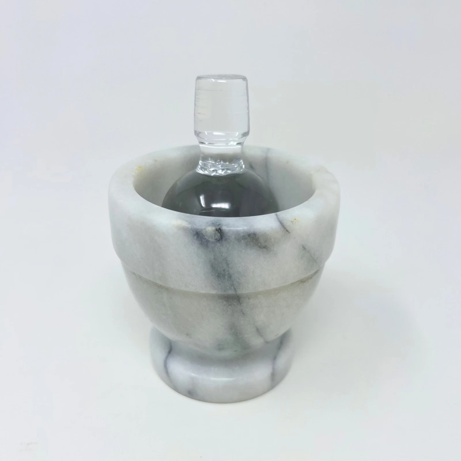 Natural White Marble Mortar and Pestle Clear pice Herb Grinder
