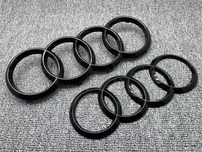 Genuine Style Chrome Gloss Black Rings Emblem Badge S3 S4 RS3 RS5 SQ3 RSQ5 TT - Bild 1 von 4