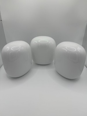 Google Nest Wifi Pro 6e AXE5400 Mesh Router 3 Pack - Snow - No AC Cords - TESTED