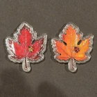 2 × 2025 Colorized .999 Silver Leaves - 1.5 Grams Each - Limited Mintage