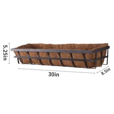 30 x 8.5 x 5.25 Rectangle Metal Window Box wi...