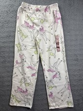 Disney Bambi & Thumper Girls Youth XL 14 Ivory Fleece Graphic Sweatpants