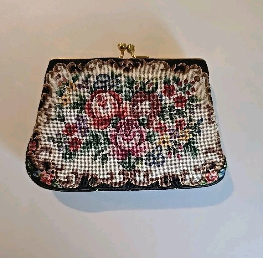 NIB Vintage Petit-Point Needlepoint Handbag Change Purse - Image 2 of 4