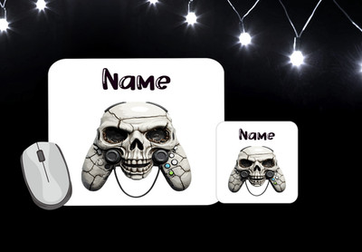 Gaming Geschenk, Name hinzufügen, Mausmatte und Untersetzer, Gamer Geschenk, Gaming Set, Kindergeschenk