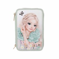 Topmodel 3-Fach Federtasche Mit Stickerei Summer Feeling Inkl. Stifte