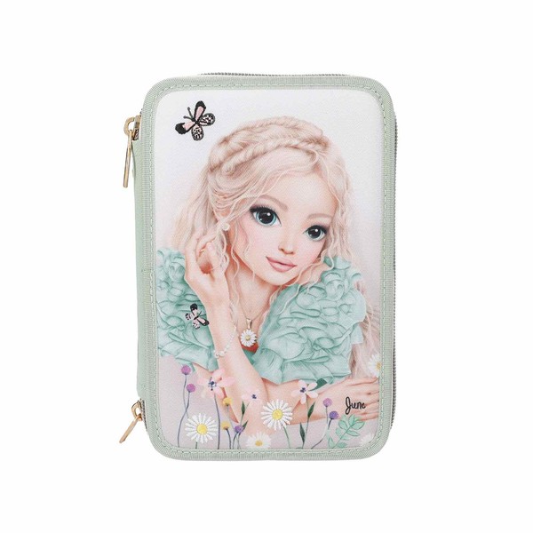 Topmodel 3-Fach Federtasche Mit Stickerei Summer Feeling Inkl. Stifte-image