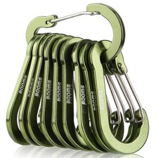 CC5 Multi-Use Carabiner Clips, 10 Pack 2.7" Small Caribeener Clips, Mini Keyc...