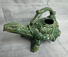 Vintage McCoy Green Turtle Watering Sprinkler Stoneware Art Pottery Waterer