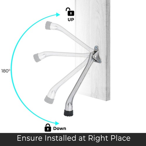 Paquete de 2 tapones de puerta abatible, soporte de puerta de 7 pulgadas pata de cabra pie de goma - Imagen 8 de 8