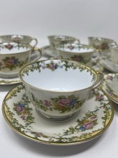 Set of 8 Noritake Cantara Cups & Saucers Flor...