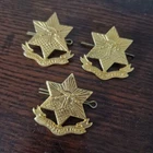 The Barbados Regiment British Colonial Unit Cap Badge Gold Tone Large x 3