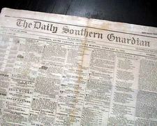 COLUMBIA SC South Carolina Very Rare Confederate South 1862 Civil War Newspaper