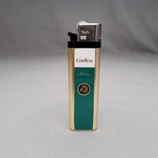 VINTAGE Carlton Slims Cigarettes Disposable Lighter Green Gold Plastic No Flame