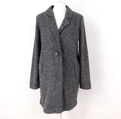 Next Petite Mottled Grey Overcoat Size 10 Longline Brand New