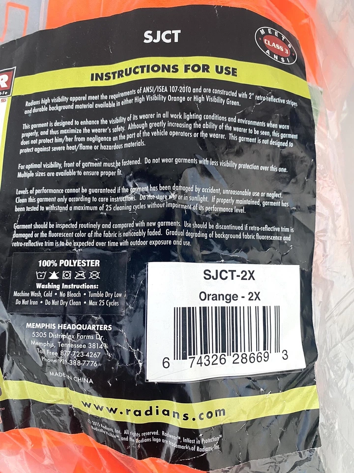 RADIANS HOODED SWEATSHIRT with Full Front Zipper Orang-2X - Image 4 of 4