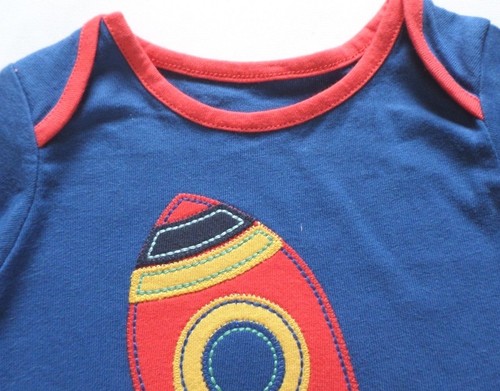Baby Boys 0-3 Months Long Sleeved Top M&S Cotton Blue Rocket - Picture 5 of 5