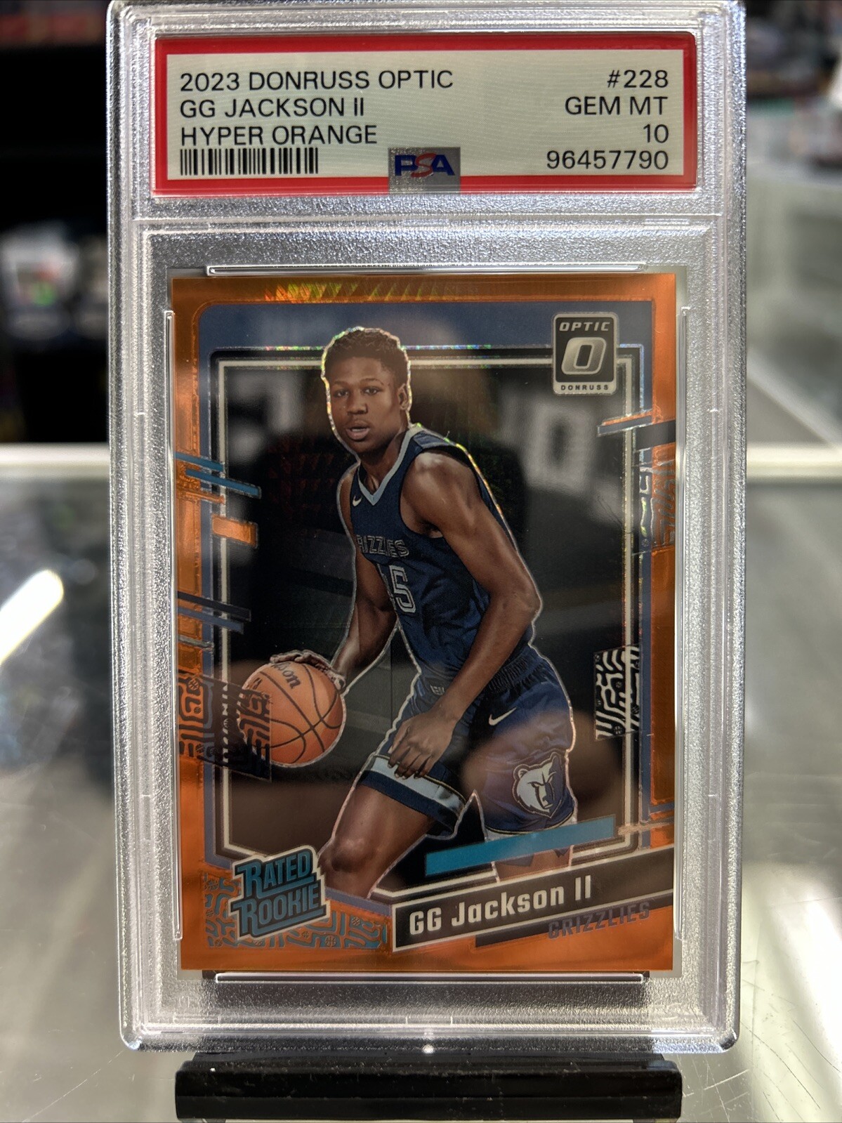 PSA 10 - 2023 OPTIC #228 - GG JACKSON - HYPER ORANGE - GRIZZLIES - ROOKIE #/99