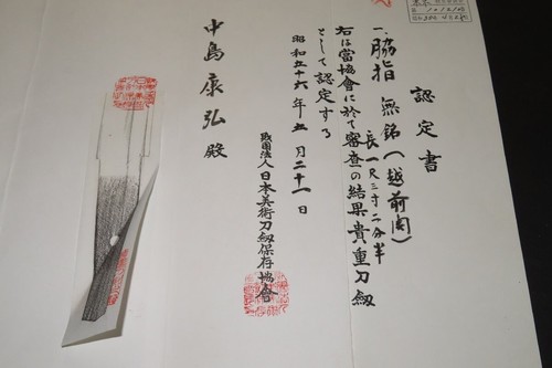 Special Price Japanese Sword Unsigned (Echizen-Seki) NBTHK Edo Antique Wakizashi - Picture 2 of 22